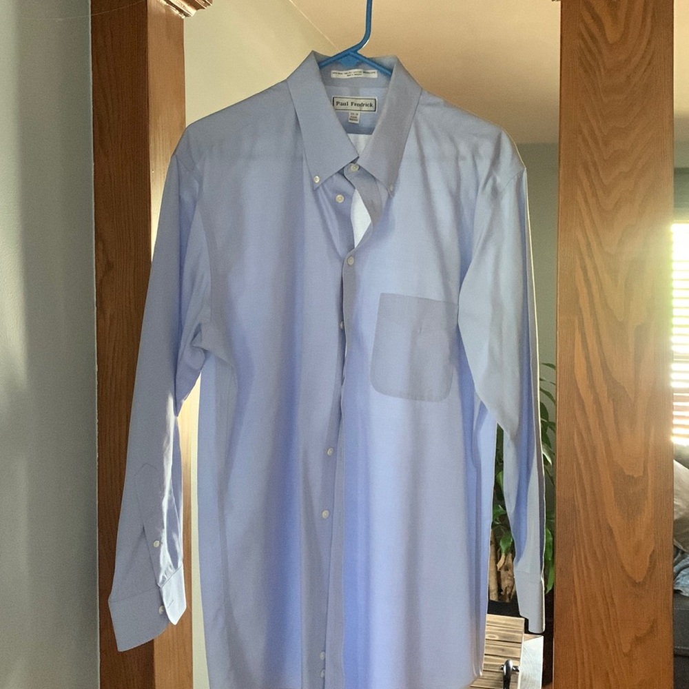 Paul Fredrick blue dress shirt 17.5/34